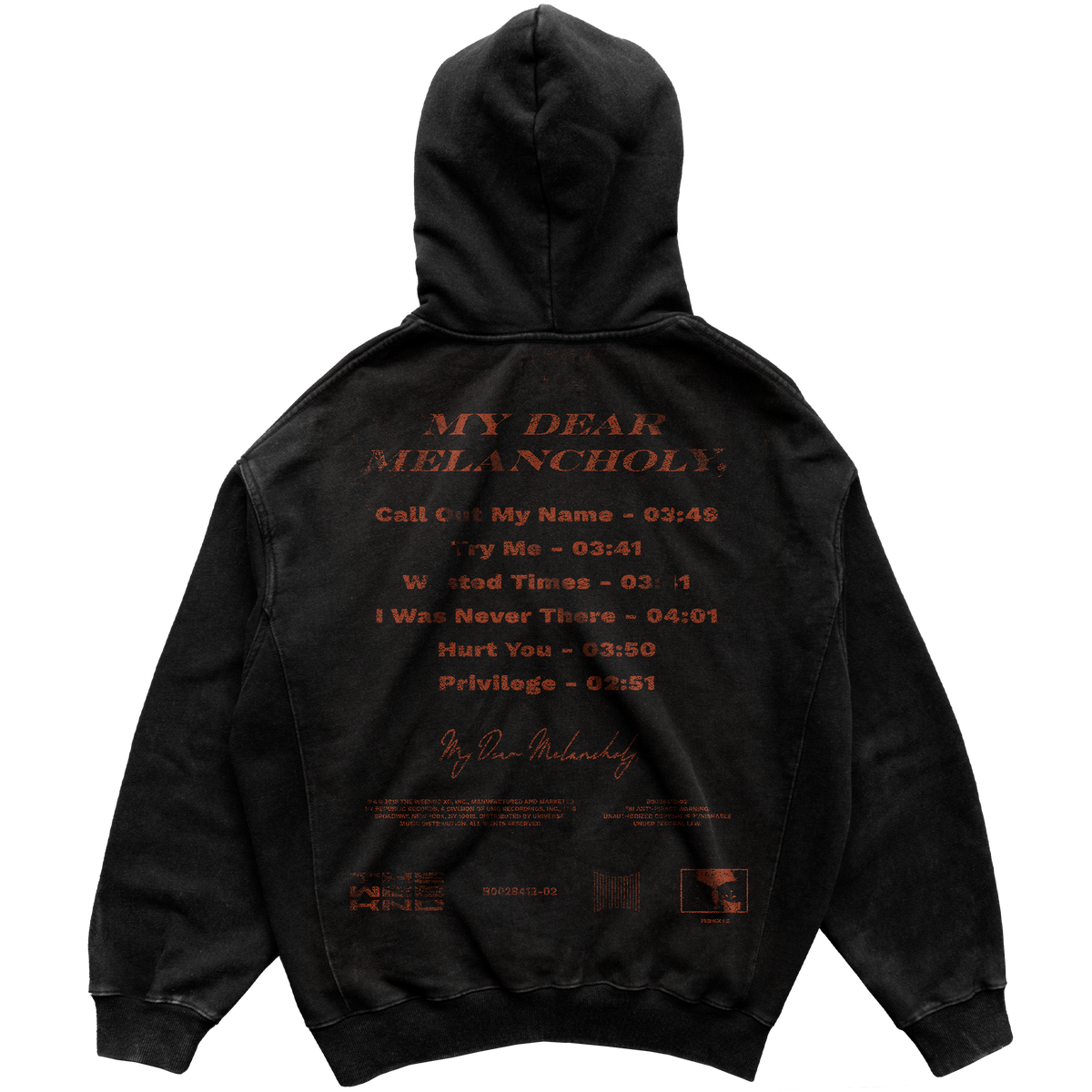 MY DEAR MELANCHOLY ZIP HOODIE