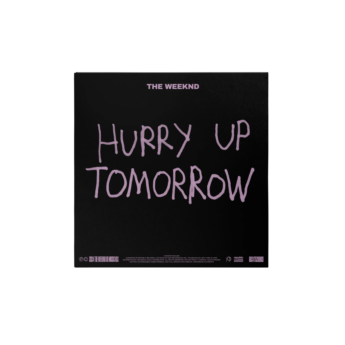 THE WEEKND X HARMONY KORINE FOR EDGLRD ‘HURRY UP TOMORROW’ COLLECTOR’S EDITION VINYL