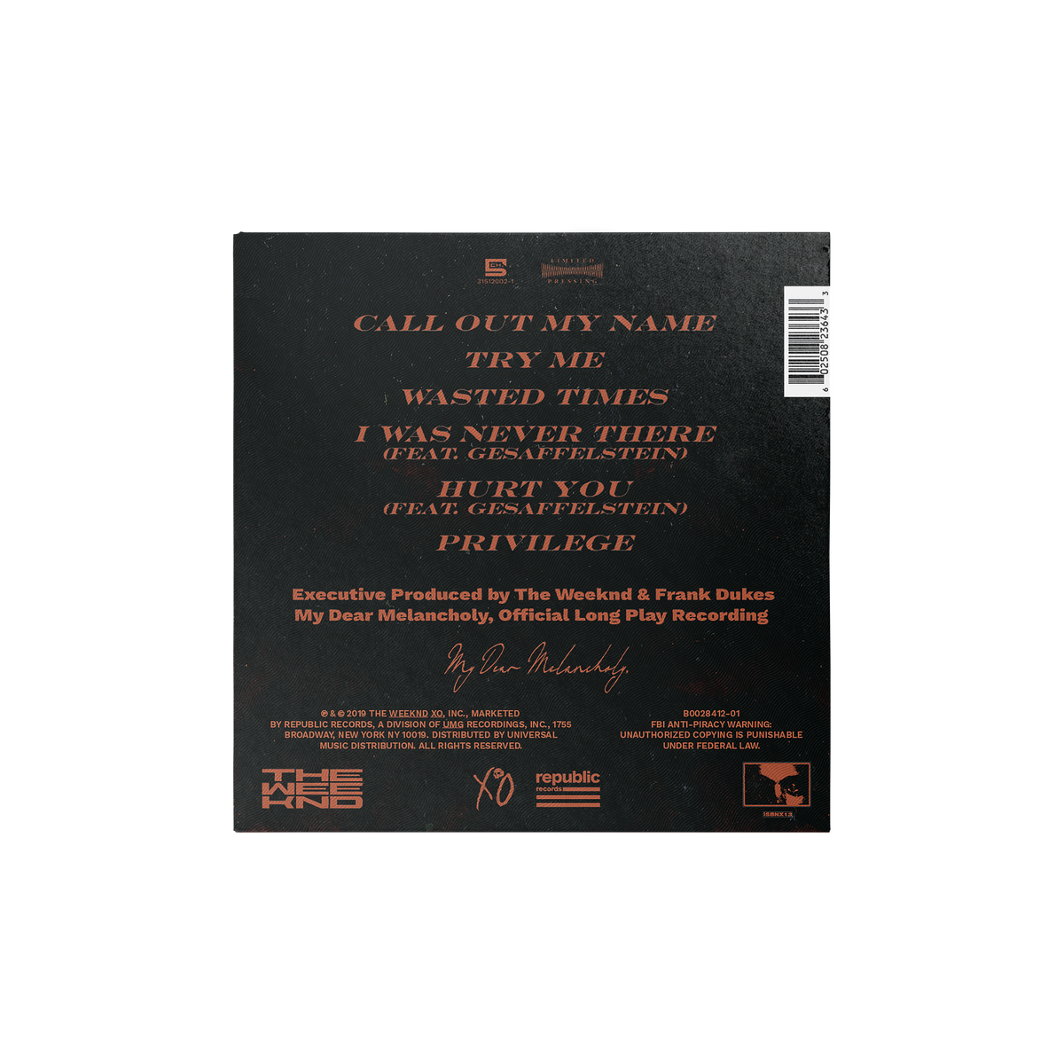 MY DEAR MELANCHOLY, 1LP